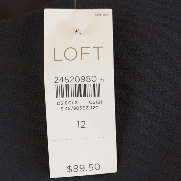LOFT Dress Shoulder Button Fit and Flare Gray NWT - Picture 6 of 8